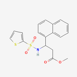molecular formula C18H17NO4S2 B2430452 Methyl 3-(1-naphthyl)-3-[(2-thienylsulfonyl)amino]propanoate CAS No. 439108-83-5