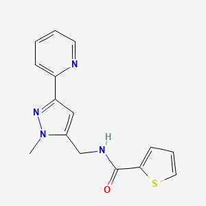 N-[(2-Methyl-5-pyridin-2-ylpyrazol-3-yl)methyl]thiophene-2-carboxamide