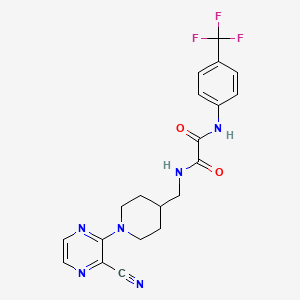 molecular formula C20H19F3N6O2 B2430455 N1-((1-(3-氰基吡嗪-2-基)哌啶-4-基)甲基)-N2-(4-(三氟甲基)苯基)草酰胺 CAS No. 1797219-33-0