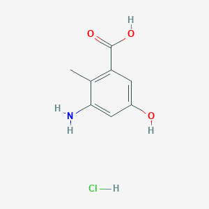 molecular formula C8H10ClNO3 B2430457 3-Amino-5-hydroxy-2-methylbenzoic acid;hydrochloride CAS No. 2247102-96-9
