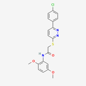 molecular formula C20H18ClN3O3S B2430459 2-((6-(4-氯苯基)吡啶嗪-3-基)硫代)-N-(2,5-二甲氧基苯基)乙酰胺 CAS No. 872688-55-6