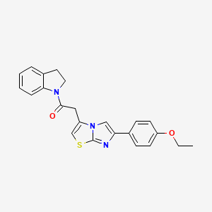 molecular formula C23H21N3O2S B2430460 2-(6-(4-Ethoxyphenyl)imidazo[2,1-b]thiazol-3-yl)-1-(indolin-1-yl)ethanone CAS No. 897461-64-2