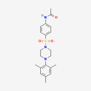 molecular formula C21H27N3O3S B2430473 N-(4-((4-mesitylpiperazin-1-yl)sulfonyl)phenyl)acetamide CAS No. 886129-83-5