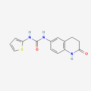 molecular formula C14H13N3O2S B2430477 1-(2-Oxo-1,2,3,4-tetrahydroquinolin-6-yl)-3-(thiophen-2-yl)urea CAS No. 1170575-41-3