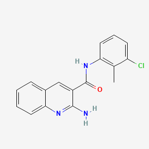molecular formula C17H14ClN3O B2430494 2-amino-N-(3-chloro-2-methylphenyl)quinoline-3-carboxamide CAS No. 2096986-15-9