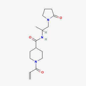 molecular formula C16H25N3O3 B2430505 N-[1-(2-Oxopyrrolidin-1-yl)propan-2-yl]-1-prop-2-enoylpiperidine-4-carboxamide CAS No. 2361705-15-7