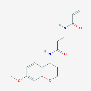 molecular formula C16H20N2O4 B2430513 N-(7-Methoxy-3,4-dihydro-2H-chromen-4-yl)-3-(prop-2-enoylamino)propanamide CAS No. 2200168-81-4