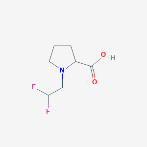 molecular formula C7H11F2NO2 B2430514 1-(2,2-Difluoroethyl)proline CAS No. 1162114-85-3