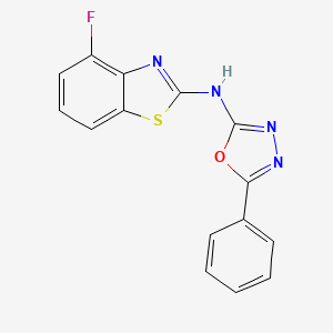 molecular formula C15H9FN4OS B2430516 N-(4-fluoro-1,3-benzothiazol-2-yl)-5-phenyl-1,3,4-oxadiazol-2-amine CAS No. 862975-23-3