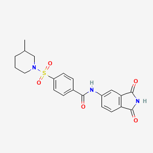 molecular formula C21H21N3O5S B2430518 N-(1,3-dioxoisoindolin-5-yl)-4-((3-methylpiperidin-1-yl)sulfonyl)benzamide CAS No. 683791-64-2