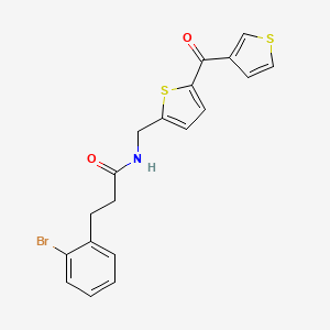 molecular formula C19H16BrNO2S2 B2430529 3-(2-bromophenyl)-N-((5-(thiophene-3-carbonyl)thiophen-2-yl)methyl)propanamide CAS No. 1797762-10-7