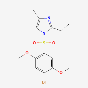 molecular formula C14H17BrN2O4S B2430530 4-溴-1-[(2-乙基-4-甲基咪唑基)磺酰基]-2,5-二甲氧基苯 CAS No. 898647-20-6
