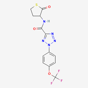 molecular formula C13H10F3N5O3S B2430533 N-(2-氧代四氢噻吩-3-基)-2-(4-(三氟甲氧基)苯基)-2H-四唑-5-甲酰胺 CAS No. 1396792-17-8