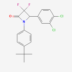 molecular formula C19H17Cl2F2NO B2430539 1-(4-Tert-butylphenyl)-4-(3,4-dichlorophenyl)-3,3-difluoroazetidin-2-one CAS No. 733795-60-3