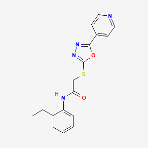 molecular formula C17H16N4O2S B2430540 N-(2-ethylphenyl)-2-[(5-pyridin-4-yl-1,3,4-oxadiazol-2-yl)thio]acetamide CAS No. 892428-69-2