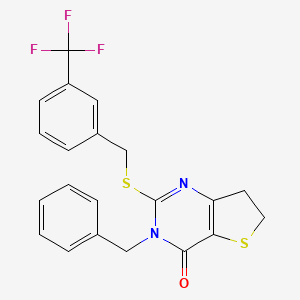 3-benzyl-2-((3-(trifluoromethyl)benzyl)thio)-6,7-dihydrothieno[3,2-d]pyrimidin-4(3H)-one