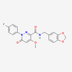 molecular formula C20H16FN3O5 B2430542 N-(1,3-benzodioxol-5-ylmethyl)-1-(4-fluorophenyl)-4-methoxy-6-oxopyridazine-3-carboxamide CAS No. 921836-39-7