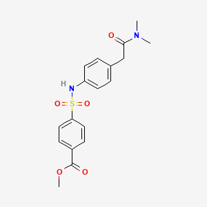 molecular formula C18H20N2O5S B2430544 methyl 4-(N-(4-(2-(dimethylamino)-2-oxoethyl)phenyl)sulfamoyl)benzoate CAS No. 1396862-89-7