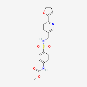 molecular formula C18H17N3O5S B2430547 methyl (4-(N-((6-(furan-2-yl)pyridin-3-yl)methyl)sulfamoyl)phenyl)carbamate CAS No. 1903294-00-7