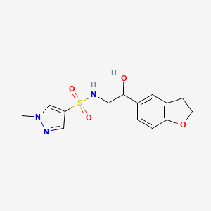 molecular formula C14H17N3O4S B2430549 N-(2-(2,3-dihydrobenzofuran-5-yl)-2-hydroxyethyl)-1-methyl-1H-pyrazole-4-sulfonamide CAS No. 1795489-37-0