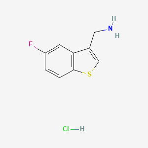 molecular formula C9H9ClFNS B2430552 (5-Fluoro-1-benzothiophen-3-yl)methanamine;hydrochloride CAS No. 871013-22-8