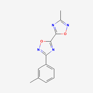 molecular formula C12H10N4O2 B2430564 3-Methyl-3'-(3-methylphenyl)-5,5'-bi-1,2,4-oxadiazole CAS No. 1775344-31-4