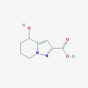 molecular formula C8H10N2O3 B2430576 4-Hydroxy-4,5,6,7-tetrahydropyrazolo[1,5-a]pyridine-2-carboxylic acid CAS No. 1707737-31-2