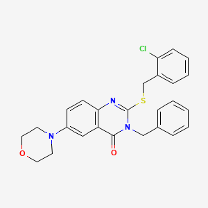 molecular formula C26H24ClN3O2S B2430582 3-benzyl-2-((2-chlorobenzyl)thio)-6-morpholinoquinazolin-4(3H)-one CAS No. 422278-92-0