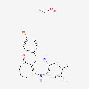 molecular formula C23H27BrN2O2 B2430591 10-(4-Bromophenyl)-5,6-dimethyl-2,9-diazatricyclo[9.4.0.0^{3,8}]pentadeca-1(11),3,5,7-tetraen-12-one; ethanol CAS No. 1797376-65-8