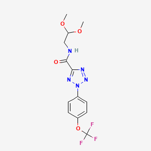 molecular formula C13H14F3N5O4 B2430607 N-(2,2-dimethoxyethyl)-2-(4-(trifluoromethoxy)phenyl)-2H-tetrazole-5-carboxamide CAS No. 1396746-15-8