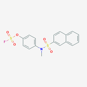 molecular formula C17H14FNO5S2 B2430615 2-[(4-Fluorosulfonyloxyphenyl)-methylsulfamoyl]naphthalene CAS No. 2411289-57-9
