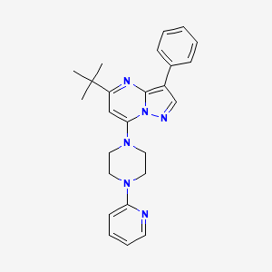molecular formula C25H28N6 B2430624 5-Tert-butyl-3-phenyl-7-(4-pyridin-2-ylpiperazin-1-yl)pyrazolo[1,5-a]pyrimidine CAS No. 900277-82-9