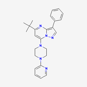 molecular formula C25H28N6 B2430624 5-叔丁基-3-苯基-7-(4-吡啶-2-基哌嗪-1-基)吡唑并[1,5-a]嘧啶 CAS No. 900277-82-9