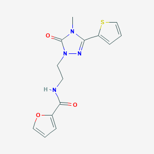 molecular formula C14H14N4O3S B2430633 N-(2-(4-methyl-5-oxo-3-(thiophen-2-yl)-4,5-dihydro-1H-1,2,4-triazol-1-yl)ethyl)furan-2-carboxamide CAS No. 1203278-96-9