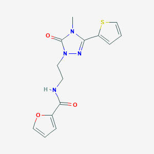 molecular formula C14H14N4O3S B2430633 N-(2-(4-甲基-5-氧代-3-(噻吩-2-基)-4,5-二氢-1H-1,2,4-三唑-1-基)乙基)呋喃-2-甲酰胺 CAS No. 1203278-96-9