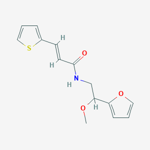 molecular formula C14H15NO3S B2430636 (E)-N-(2-(furan-2-yl)-2-methoxyethyl)-3-(thiophen-2-yl)acrylamide CAS No. 1799259-21-4
