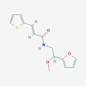 molecular formula C14H15NO3S B2430636 (E)-N-(2-(furan-2-il)-2-metoxietil)-3-(tiofen-2-il)acrilamida CAS No. 1799259-21-4