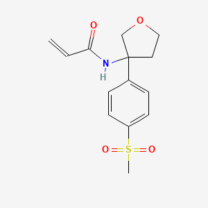 molecular formula C14H17NO4S B2430637 N-[3-(4-Methylsulfonylphenyl)oxolan-3-yl]prop-2-enamide CAS No. 2189499-11-2