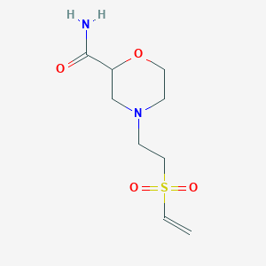 molecular formula C9H16N2O4S B2430640 4-(2-Ethenylsulfonylethyl)morpholine-2-carboxamide CAS No. 2248782-01-4
