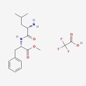 molecular formula C18H25F3N2O5 B2430644 (S)-2-((S)-2-氨基-4-甲基戊酰胺)-3-苯基丙酸甲酯2,2,2-三氟乙酸盐 CAS No. 90072-18-7