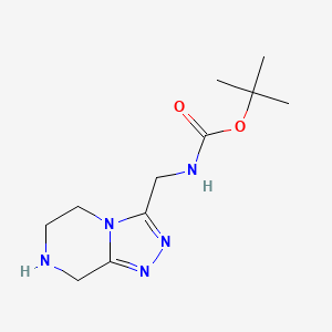 molecular formula C11H19N5O2 B2430649 叔丁基-N-(5,6,7,8-四氢-[1,2,4]三唑并[4,3-a]嘧啶-3-基甲基)氨基甲酸酯 CAS No. 2460755-41-1