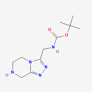 molecular formula C11H19N5O2 B2430649 N-(5,6,7,8-tetrahidro-[1,2,4]triazolo[4,3-a]pirazin-3-ilmetil)carbamato de tert-butilo CAS No. 2460755-41-1