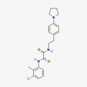 molecular formula C21H24ClN3O2 B2430651 N1-(3-chloro-2-methylphenyl)-N2-(4-(pyrrolidin-1-yl)phenethyl)oxalamide CAS No. 953960-05-9