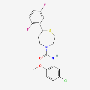 molecular formula C19H19ClF2N2O2S B2430653 N-(5-氯-2-甲氧基苯基)-7-(2,5-二氟苯基)-1,4-噻吩-4-羧酰胺 CAS No. 1705201-15-5