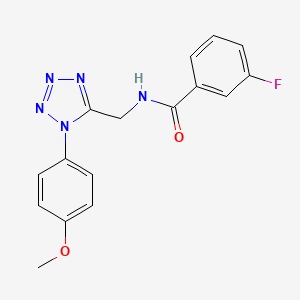 molecular formula C16H14FN5O2 B2430655 3-fluoro-N-((1-(4-methoxyphenyl)-1H-tetrazol-5-yl)methyl)benzamide CAS No. 897614-65-2