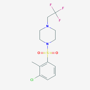 molecular formula C13H16ClF3N2O2S B2430656 1-((3-Chloro-2-methylphenyl)sulfonyl)-4-(2,2,2-trifluoroethyl)piperazine CAS No. 1207058-46-5