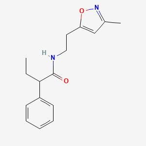 molecular formula C16H20N2O2 B2430658 N-(2-(3-甲基异恶唑-5-基)乙基)-2-苯基丁酰胺 CAS No. 1421443-50-6