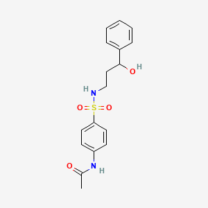 molecular formula C17H20N2O4S B2430660 N-(4-(N-(3-hydroxy-3-phenylpropyl)sulfamoyl)phenyl)acetamide CAS No. 1396871-08-1