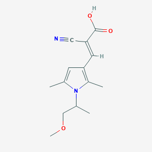 molecular formula C14H18N2O3 B2430663 Acide 2-cyano-3-[1-(1-méthoxypropan-2-yl)-2,5-diméthyl-1H-pyrrol-3-yl]prop-2-énoïque CAS No. 743440-33-7