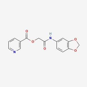 molecular formula C15H12N2O5 B2430671 2-(Benzo[d][1,3]dioxol-5-ylamino)-2-oxoethyl nicotinate CAS No. 387837-01-6